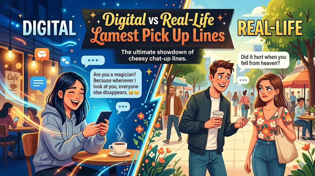 Digital vs Real-Life Lamest Pick Up Lines