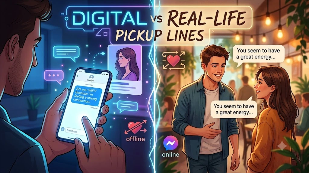 Digital vs Real-Life Pickup Lines