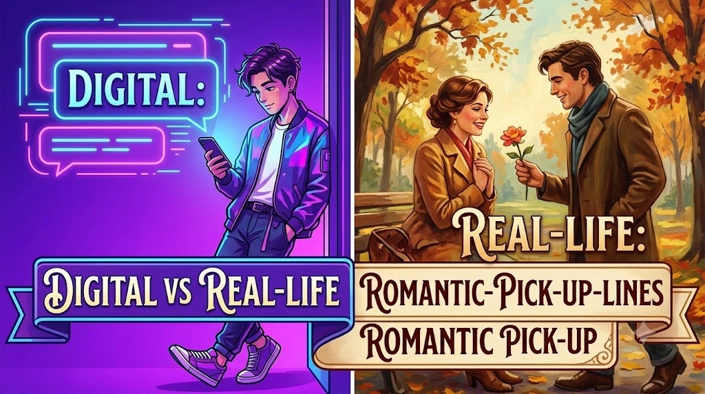 Digital vs Real-Life Romantic Pick Up Lines