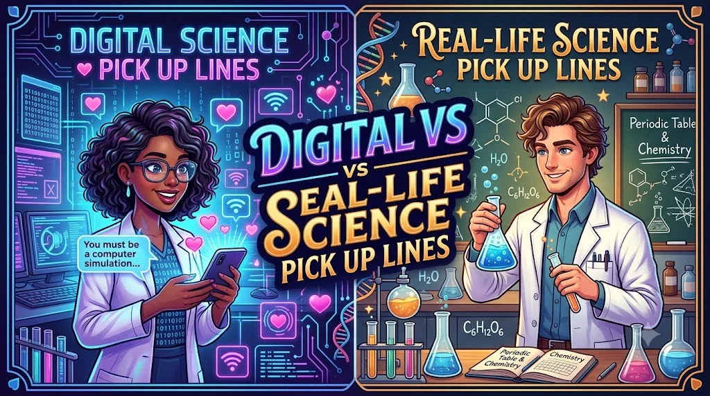 Digital vs Real-Life Science Pick Up Lines