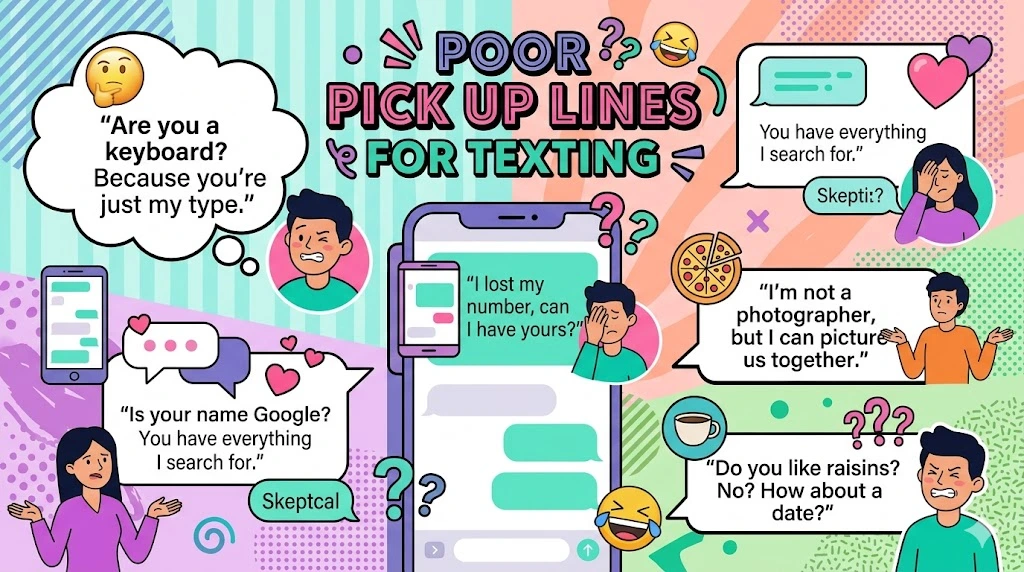 Poor Pick Up Lines for Texting