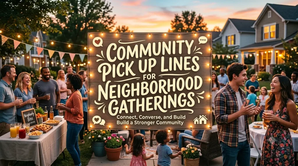 Community Pick Up Lines for Neighborhood Gatherings
