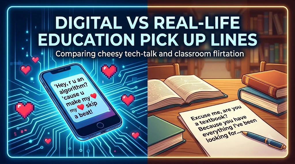 Digital vs Real-Life Education Pick Up Lines