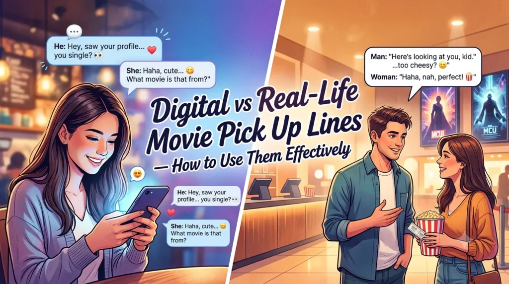 Digital vs Real-Life Movie Pick Up Lines — How to Use Them Effectively