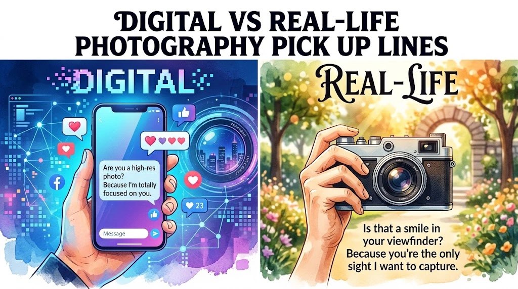 Digital vs Real-Life Photography Pick Up Lines