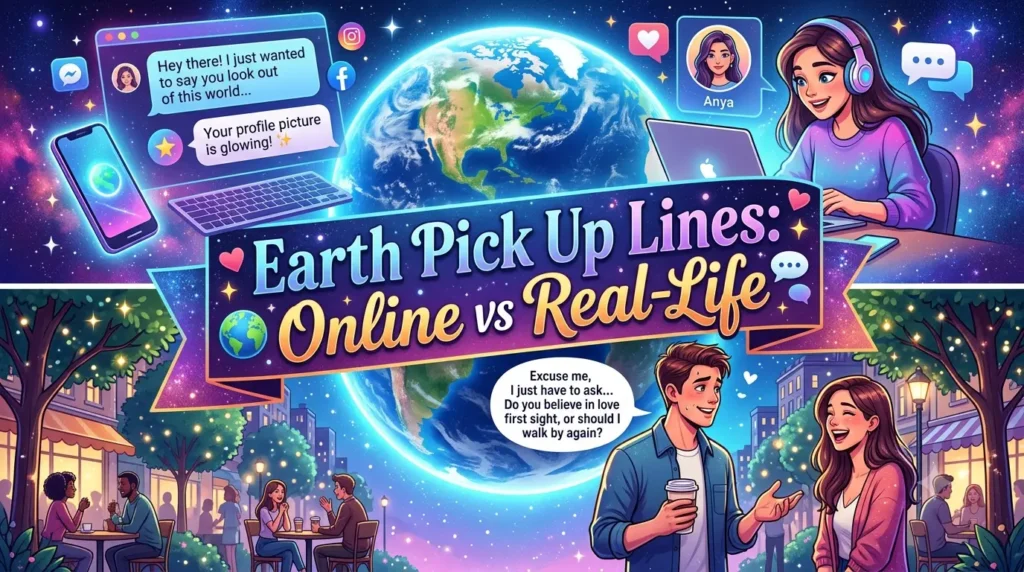 Earth Pick Up Lines: Online vs Real-Life