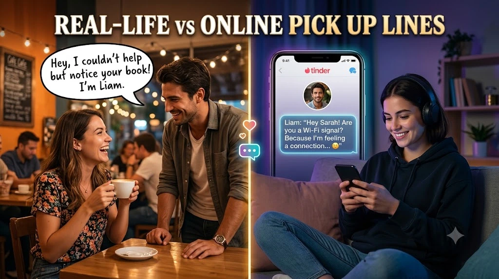 Real-Life vs Online Pick Up Lines
