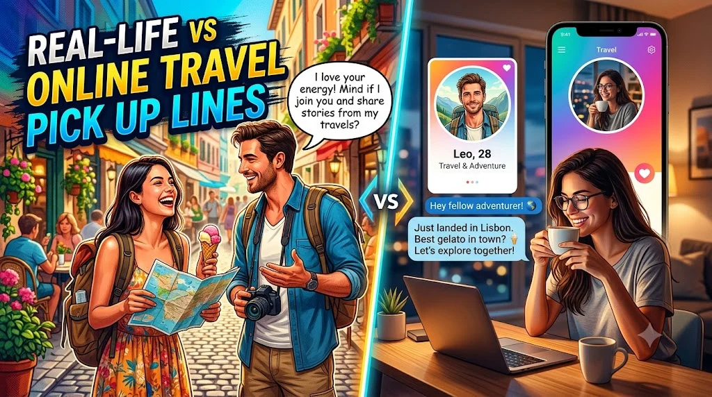Real-Life vs Online Travel Pick Up Lines
