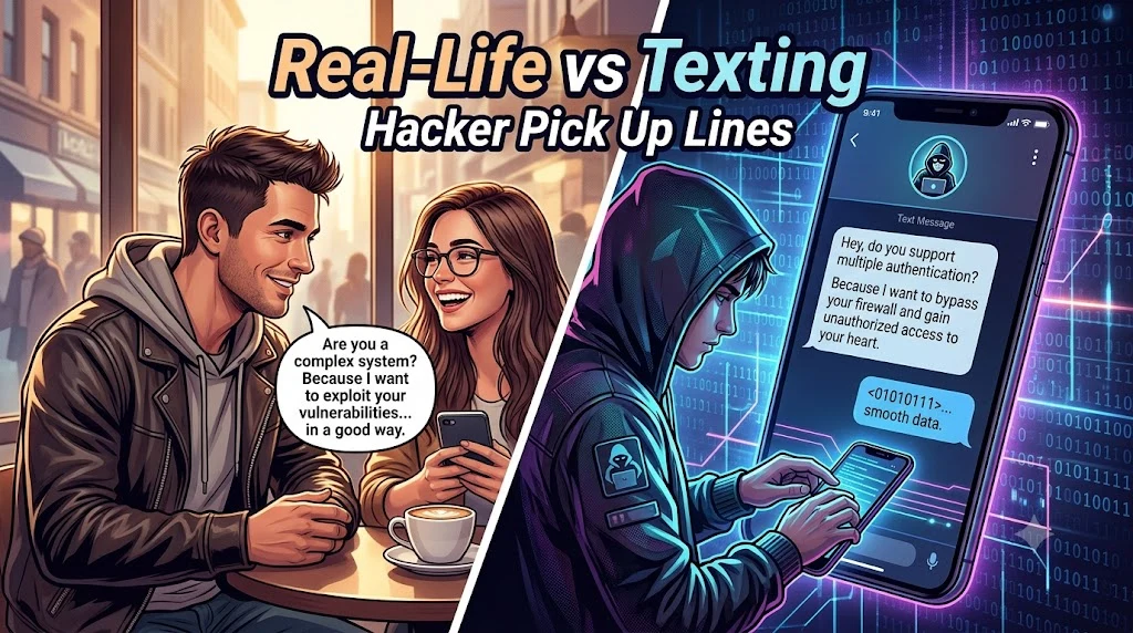 Real-Life vs Texting Hacker Pick Up Lines